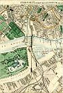 Pimlico, Chelsea, Royal Hospital, Grosvenor Canal, River Thames, Chelsea Reach, Chelsea Suspension Bridge, Victoria Bridge, Battersea Park, Southwark & Vauxhall Water Works, London & South Western Railway (Richmond & Windsor Branch), London & South Western Railway, West London & Crystal Palace Railway, & London Chatham & Dover Railway Works